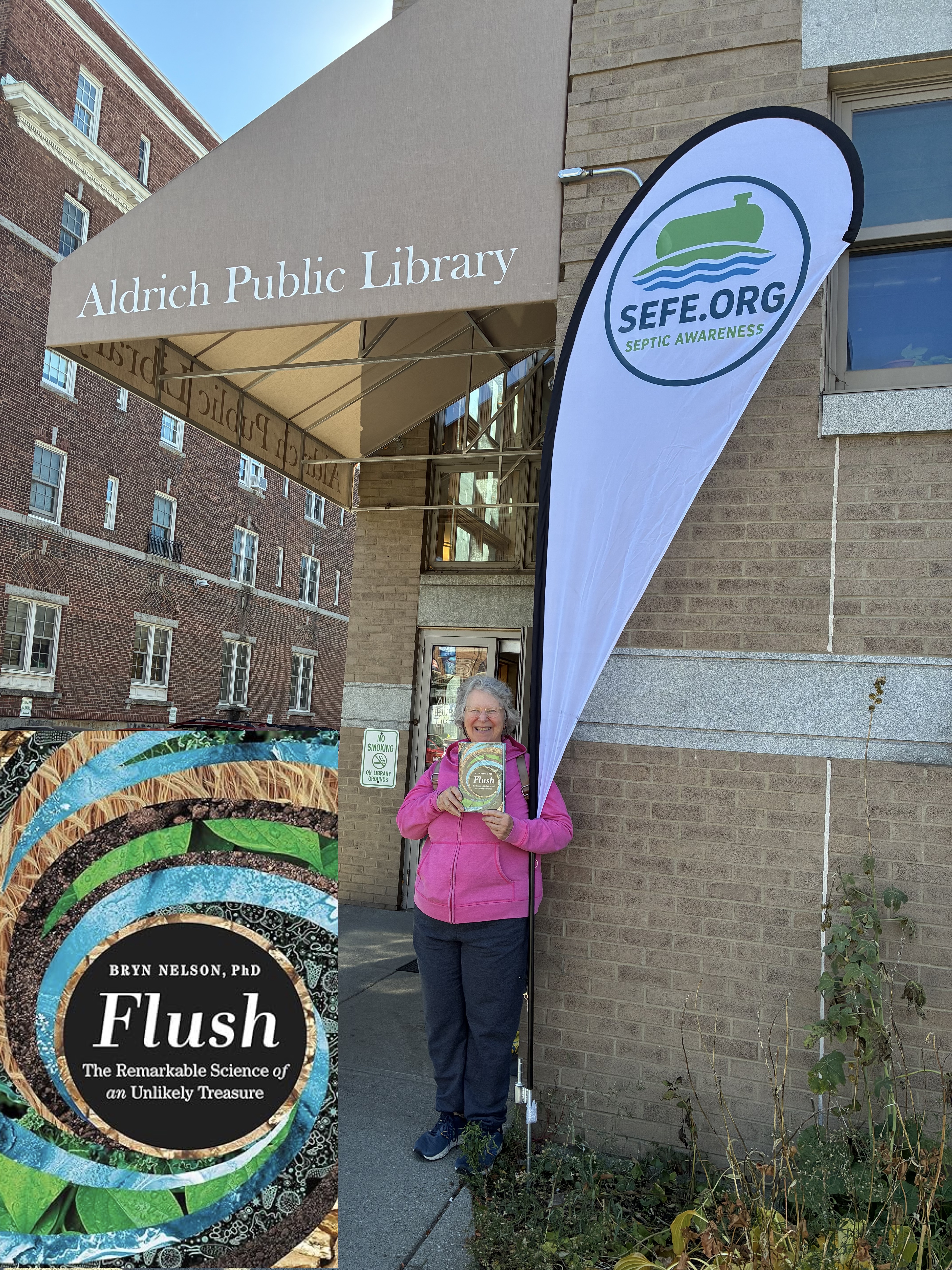 Visitor discovering a septic science book